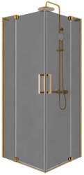 Душевой уголок Cezares SLIDER-A-2-90/100-GRIGIO-BORO 90x90, стекло графит, профиль золото