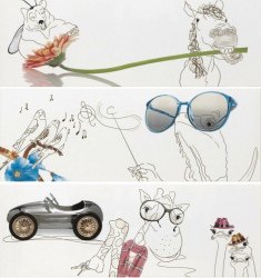 Декор Composicion Cifre Ceramica Glaze Toys White (комплект из 3-х плиток)