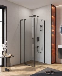 Душевой уголок Cezares SLIDER-AH-1-80-70/80-C-NERO 70x80, профиль черный