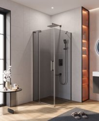 Душевой уголок Cezares SLIDER-AH-1-80-70/80-GRIGIO-GM 70x80, стекло графит, профиль сталь