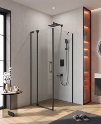 Душевой уголок Cezares SLIDER-AH-1-80-80/90-C-NERO 80x80, профиль черный