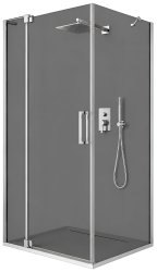 Душевой уголок Cezares SLIDER-AH-1-80-80/90-GRIGIO-Cr 80x80, стекло графит, профиль хром