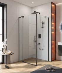 Душевой уголок Cezares SLIDER-AH-1-90-100/110-C-NERO 100x90, профиль черный