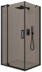 Душевой уголок Cezares SLIDER-AH-1-90-70/80-BR-NERO 70x90, стекло бронза, профиль черный