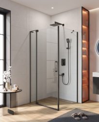 Душевой уголок Cezares SLIDER-AH-1-90-90/100-C-NERO 90x90, профиль черный
