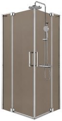 Душевой уголок Cezares SLIDER-AH-2-70/80-90/100-BR-Cr 70x90, стекло бронза, профиль хром