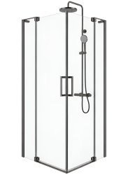 Душевой уголок Cezares SLIDER-AH-2-80/90-90/100-C-GM 80x90, профиль сталь