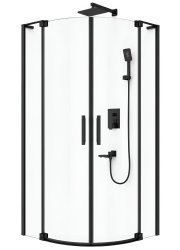 Душевой уголок Cezares SLIDER-R-2-80/90-C-NERO 80x80, профиль черный