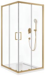 Душевой уголок Cezares MOLVENO-A-2-90-C-BORO-IV 90x90, профиль золото