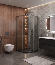 Душевой уголок Cezares MOLVENO-R-1-90-C-GM-IV 90x90, профиль сталь