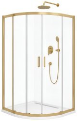 Душевой уголок Cezares MOLVENO-RH-22-130/120-C-BORO-IV 130x120, профиль золото
