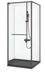 Душевой уголок Cezares LUX-A-FS-1-80-C-GM 80x80, профиль сталь