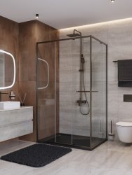 Душевой уголок Cezares LUX-AH-FS-11-120/90-C-GM 120x90, профиль сталь