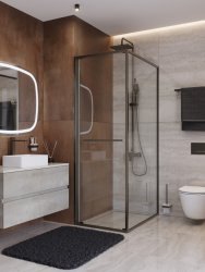 Душевой уголок Cezares LUX-AH-FS-1-70/100-C-GM 70x100, профиль сталь