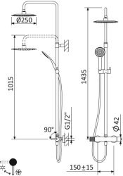 Душевая система Cezares LEAF-CDA-25-L-MM, цвет morning mist