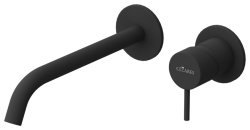 Смеситель для раковины Cezares Leaf LEAF-BLI2-20-L-NOP встраиваемый, черный матовый