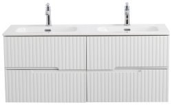 Тумба под раковину Cezares DUET-N-1200-4C-SO-2-BL 120x50 подвесная, белая глянцевая