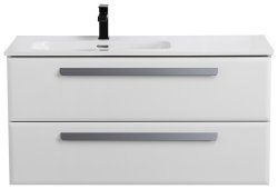 Тумба под раковину Cezares ECO-CER-N-1000-2C-SO-BL-L 100x50 подвесная, белая глянцевая