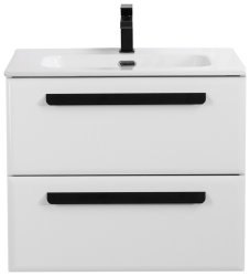 Тумба с раковиной Cezares Eco-cer-n 00-00017207 71x51 подвесная, белая глянцевая