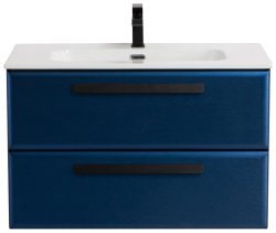 Тумба с раковиной Cezares Eco-cer-n 00-00017211 81x51 подвесная, сапфир