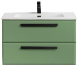 Тумба с раковиной Cezares Eco-cer-n 00-00017214 81x51 подвесная, фисташковая софт