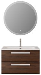 Тумба с раковиной Cezares Eco-cer-n 00-00017221 81x51 подвесная, орех шоколад софт