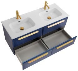 Тумба с раковиной Cezares Eco-cer-n 00-00017277 121x51 подвесная, сапфир