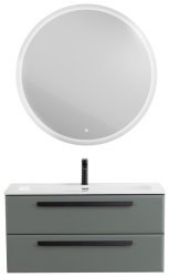 Тумба с раковиной Cezares Eco-cer-n 00-00021070 101x51 подвесная, серо-зеленая матовая