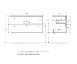Тумба с раковиной Cezares Eco-cer-n 00-00021072 101x51 подвесная, светло-зеленая матовая