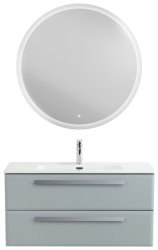 Тумба с раковиной Cezares Eco-cer-n 00-00021074 101x51 подвесная, серо-голубая матовая