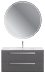 Тумба с раковиной Cezares Eco-cer-n 00-00021076 101x51 подвесная, темно-серая матовая
