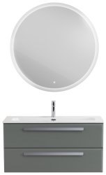 Тумба с раковиной Cezares Eco-cer-n 00-00021080 101x51 подвесная, серо-зеленая матовая