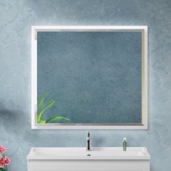 Зеркало с подсветкой Cezares Interni CZR-SPC-INT-1000-900-LED-TCH-WARM-BL 100x90, белый глянцевый
