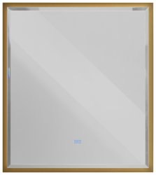 Зеркало с подсветкой Cezares Interni CZR-SPC-INT-1000-900-LED-TCH-WARM-BORO 100x90, брашированное золото