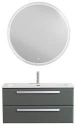 Тумба с раковиной Cezares Eco-cer-n 00-00021090 101x51 подвесная, серо-зеленая матовая