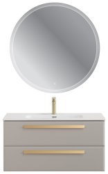 Тумба с раковиной Cezares Eco-cer-n 00-00021093 101x51 подвесная, серо-бежевая матовая