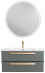 Тумба с раковиной Cezares Eco-cer-n 00-00021095 101x51 подвесная, серо-зеленая матовая