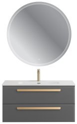 Тумба с раковиной Cezares Eco-cer-n 00-00021096 101x51 подвесная, темно-серая матовая