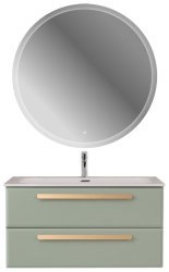Тумба с раковиной Cezares Eco-cer-n 00-00021097 101x51 подвесная, светло-зеленая матовая