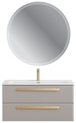 Тумба с раковиной Cezares Eco-cer-n 00-00021098 101x51 подвесная, серо-бежевая матовая