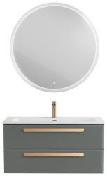 Тумба с раковиной Cezares Eco-cer-n 00-00021100 101x51 подвесная, серо-зеленая матовая