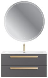 Тумба с раковиной Cezares Eco-cer-n 00-00021101 101x51 подвесная, темно-серая матовая