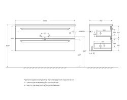 Тумба с раковиной Cezares Eco-cer-n 00-00021267 121x51 подвесная, светло-зеленая матовая