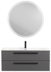 Тумба с раковиной Cezares Eco-cer-n 00-00021271 121x51 подвесная, темно-серая матовая