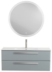 Тумба с раковиной Cezares Eco-cer-n 00-00021274 121x51 подвесная, серо-голубая матовая