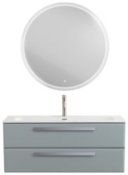 Тумба с раковиной Cezares Eco-cer-n 00-00021279 121x51 подвесная, серо-голубая матовая