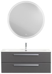 Тумба с раковиной Cezares Eco-cer-n 00-00021281 121x51 подвесная, темно-серая матовая