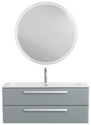 Тумба с раковиной Cezares Eco-cer-n 00-00021289 121x51 подвесная, серо-голубая матовая