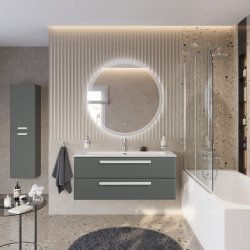Тумба с раковиной Cezares Eco-cer-n 00-00021290 121x51 подвесная, серо-зеленая матовая