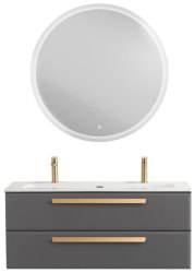Тумба с раковиной Cezares Eco-cer-n 00-00021321 121x51 подвесная, темно-серая матовая